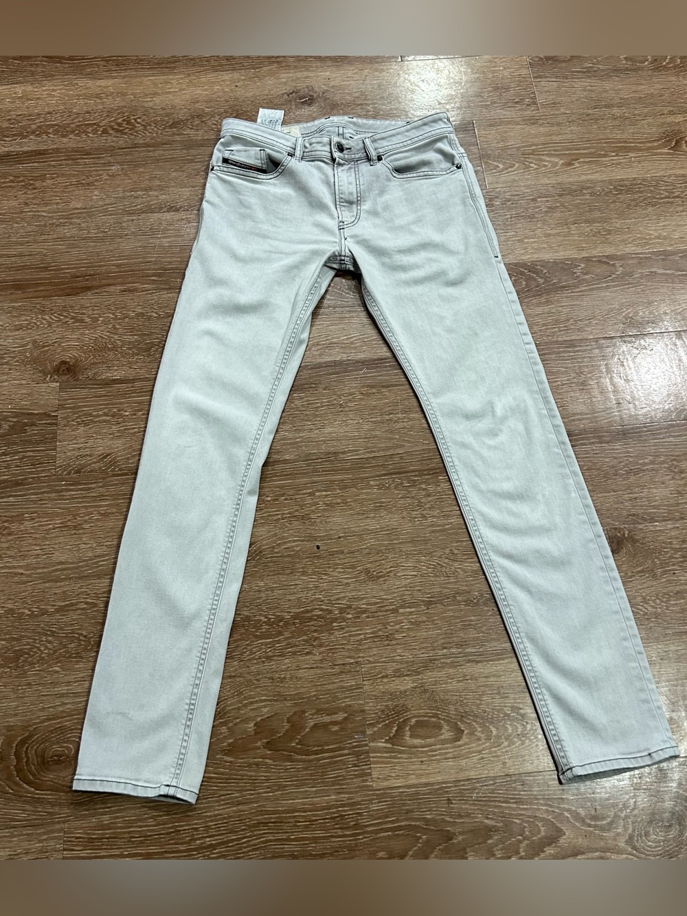 Diesel Thommer Slim Jeans Mens W32 L34 Gray Light Wash Stretch Denim
